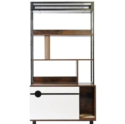 Hidden Litter Box Cabinet with Shelves