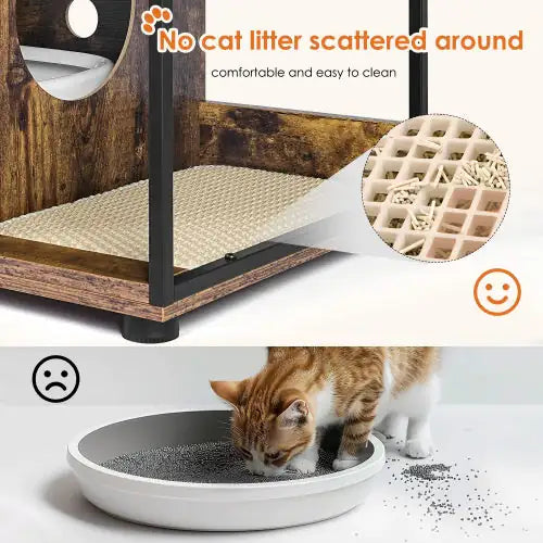 Retro Hidden Litter Box Cabinet