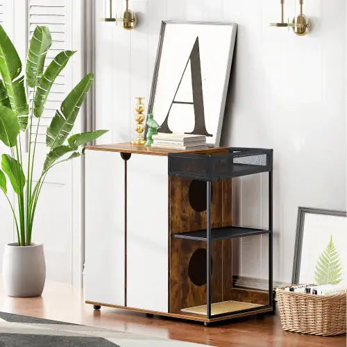 Retro Hidden Litter Box Cabinet
