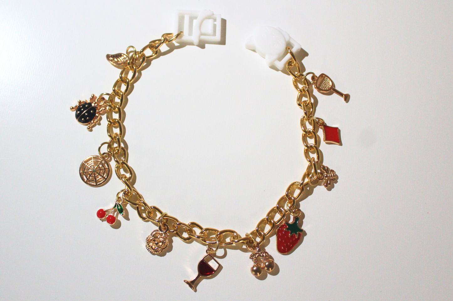 Red & Gold Charm Breakaway Collar
