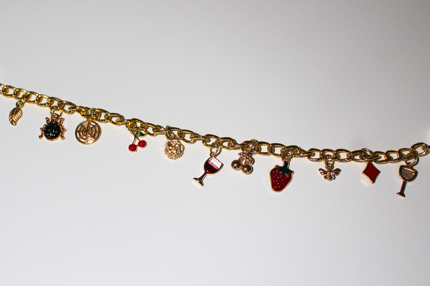 Red & Gold Charm Breakaway Collar