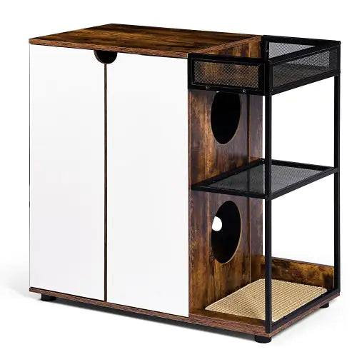 Retro Hidden Litter Box Cabinet