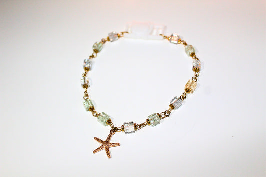 Blue & Gold Starfish Collar