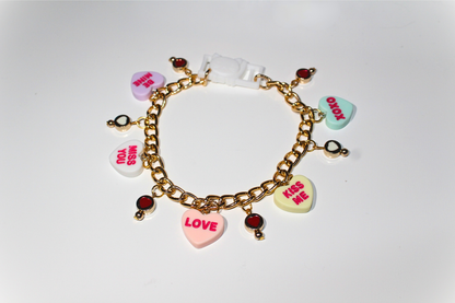 Message Heart Charm Breakaway Collar