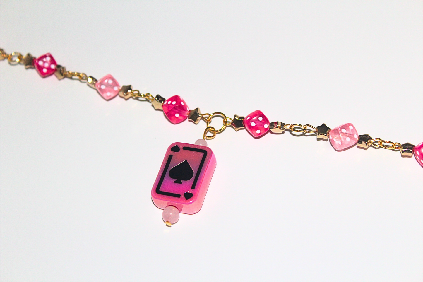 Pink Cards & Dice Collar