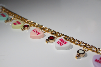 Message Heart Charm Breakaway Collar